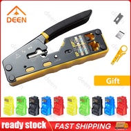 8P8C RJ45 Crimp Tool Pass Through Crimper Cutter Modular Connector Ethernet All-in-one Wire Tool DN