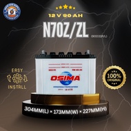 OSIMA 90D31R / 90D31L N70Z/ZL Wet Car Battery | Bateri Kereta | Toyota Hilux 4x4, Isuzu, Mitsubishi