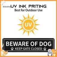 Metal Beware of Dog Sign Durable Aluminum Beware of Dog Sign with Paw Print – Keep Gate Closed Dog W