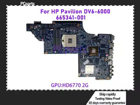 PCparts Wholesale High quality Laptop Motherboard For HP Pavilion DV6-6000 665341-001 HM65 PGA989 DD