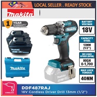 MAKITA DDF487 CORDLESS DRIVER DRILL 18V | 13MM (1/2") | BRUSHLESS MOTOR , 2 Speed Combi Impact screwdriver electric dril