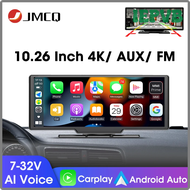 IEPVB JMCQ 4K กล้องติดรถยนต์บันทึกวิดีโอกล้อง Dashcam Carplay &amp; Android Auto ไร้สายระบบนำทาง GPS กล้องติดหน้ารถยนต์เสียง AI QVBAG