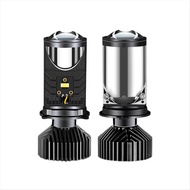 【Buy&ampNow】 2 PCS Y9 H4 LED Projector Headlight Projector Lens Black with Fan Cooling Automobile Hi