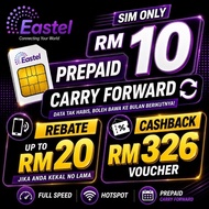SIM EASTEL PREPAID CARRY FORWARD PERCUMA KREDIT RM10 SIMKAD INTERNET PANTAS KREDIT TOPUP