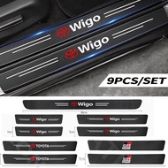 Car Door Sill Strip Leather Carbon Anti Scratch Threshold Sticker for Toyota Wigo GR TRD Accessories