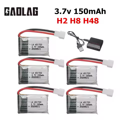 H8Mini 3.7v 150mah 651723 Lipo Battery and Charger For H2 H8 H48 U207 RC Quadcopter Drone Spare part
