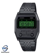 Casio Digital Vintage 52QS-14B Revival from the 70's A1100B-1D A1100B-1 Black Ion Plated Stainless S