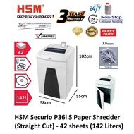 HSM Securio P36i 3.9 A3 Paper Shredder (Straight Cut) - 42 sheets (142 Liters) P36
