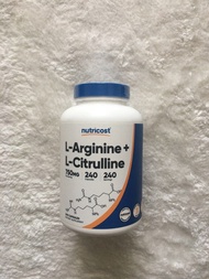 Nutricost  L-Arginine + L-Citrulline 750 mg 240 capsules ✨精胺酸+瓜胺酸 240粒 膠囊裝