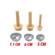 5 PCS Kuih Tart Egg Tart Mould Aluminium & 1 PCS Wooden Tart Presser SET ( 5 + 1 )