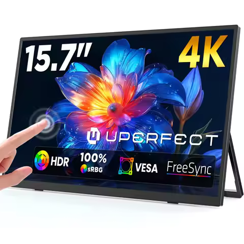 UPERFECT 15.7" 4K UHD Touchscreen Portable Monitor 100%sRGB USB-C HDMI HDR FreeSync Eye Care Externa