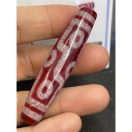 D7218 Natural Tibetan Raw Ore Dzi Beads Nine-Eyed Fire Offering Dragon Pattern With Cinnabar With Ap