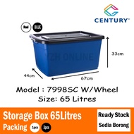 Century Storage Box 65Litres 7998 besar box Bekas Simpanan Beroda 65L