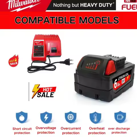 PCELL 8/10Ah For Milwaukee M18 Batteries 21700 tabless cells High Output Rechargeable Lithium ION 18