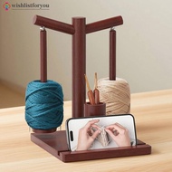 Wishlistforyou Magnetic Wooden Yarn Dispenser Rotating Yarn Holder Spinner With Phone Stand Prevent 