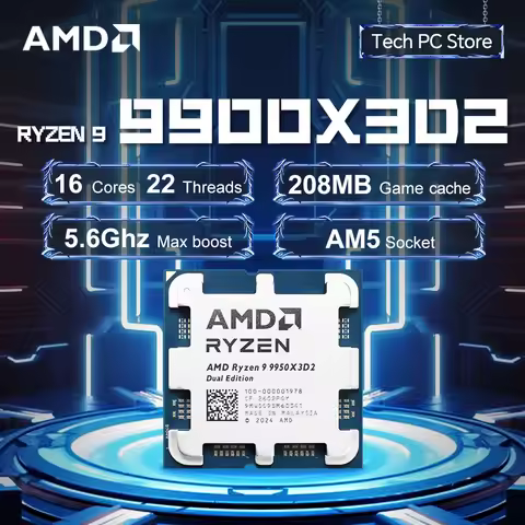 AMD Ryzen 9 9950X3D2 4.3GHz 16-Core 32-Thread Socket AM5 R9 9950X3D2 NEW Gaming Processor 200W DDR5 