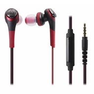 Audio-Technica Solid Bass Inner Earphone W|Remote &amp; Mic (ATH-CKS550iS) - Red
