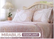 FAIRmaid ชุดเครื่องนอนยกเซ็ต ลาย Mirabilis-eggplant สำหรับเตียง 6 ฟุต / 5 ฟุต / 3.5 ฟุต (ผ้าปู ผ้านวมเย็บติด ปลอกหมอน ปลอกหมอนข้าง)