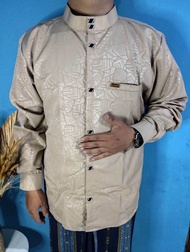 KEMEJA KOKO SULTAN DEWASA EMBOS PREMIUM COKLAT SUSU
