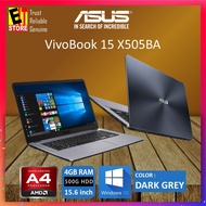ASUS VIVOBOOK X505B-ABR441T DARK GREY (A4-9125/4GB[ON BD]/500GB/15.6"/W10/1YR) + BAG