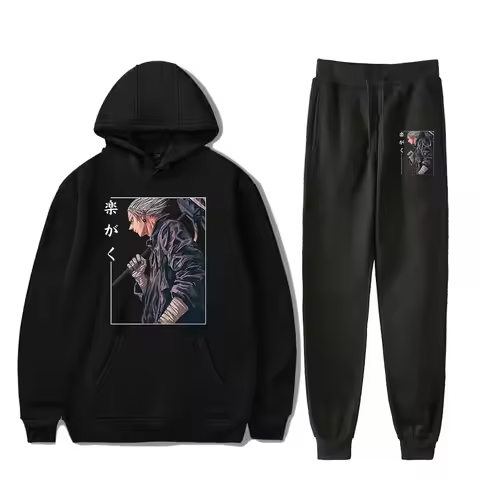 Sakamoto Days Gaku Vintage 90s PULLOVER HOODIE Merch Hoodies Set Men Women Hoodies Pants Two-Piece