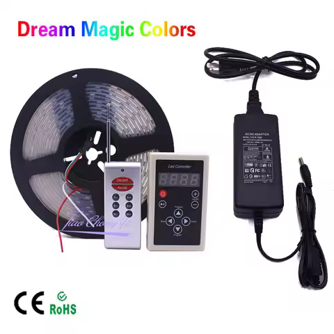 DC12V 5M Chasing Dream Magic Color RGB 5050 WS2811 IC LED Strip Light +WS2811 RF Remote Controller +