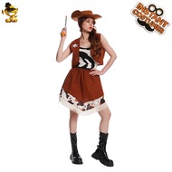 SHUNAICHI Adult Cowgirl Skirt Halloween Carnival Party Cos Western Cowboy Costume Performance Costum