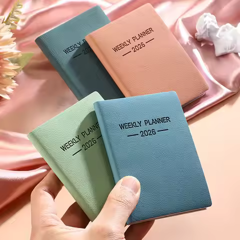 1pc A7 Specification 2026 Daily Plan Book Morandi Color PU Cover Schedule Book 64 Sheets 128 Page Th