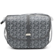 Goyard Grey Goyardine Canvas and Chevroches Calfskin Belvedere PM Bag