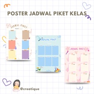 Class A4 Ticket Schedule Poster | Weekly Planner School Piket Schedule