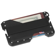 Dango Metal Card Holder RFID Anti-theft Brush Genuine Leather Wallet EDC Multifunctional Stainless S
