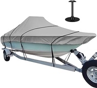 iCOVER Water Proof Heavy Duty Trailerable Boat Cover, Fits V-Hull Center Console Boat 22ft-24ft Long