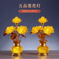 AT/9️⃣Shengfan Glass Lotus Lamp Vase Bonsai Lamp Buddha Hall Buddha Front Buddha Shrine Plug-in Lamp for Buddha Worship