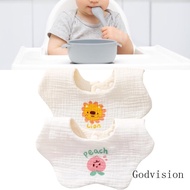 BB 360 Degree Rotating Baby Drooling Apron Cartoon Pattern Cotton Petal Burp Cloths