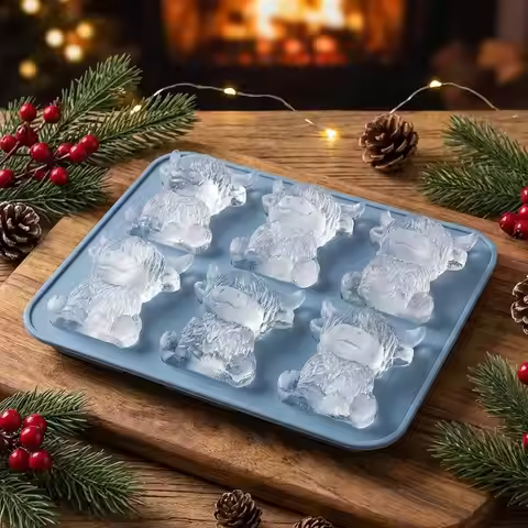 Ice Molds 6 Cavity Cow Shaped Flexible Chilling Cube Making Tool Whiskey Ice Cubes for Cocktails Bou