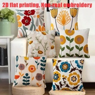 1pc, 2D Flat Printing Boho Style Flower Printed Pillowcases - Machine Washable, Zip Closure Cushion 