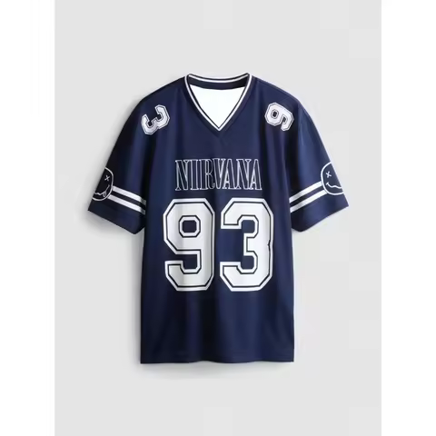 2026 Rock Band Nirvana Football Jersey T-shirt Men Women Summer Sports Fashion Breathable Quick Dryi