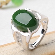 XIMILU ♥Original Green Jade Luxury White Gold Ring Unisex Jewelry 925 silver original ring for women rings men korean jewelry cincin lelaki cincin perempuan couple cincin emas korea 戒指