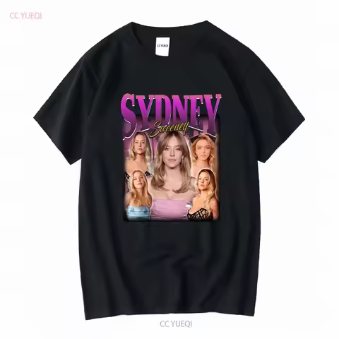 Sydney Sweeney T Shirt sweaT poster lovers long or short sleeves vintage Washed graphic Comfortable 