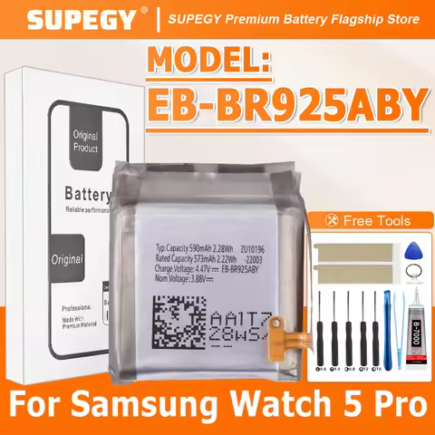 2026 Years SUPEGY 100% New 590mAh EB-BR925ABY Battery SM-R920 SM-R925 For Samsung Watch 5 Pro Batter