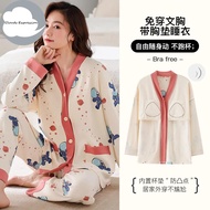 PLUS Size M-5XL Pyjamas Sets Bust-Padded Nightwear Knitted Pjs Polka Dots Sleepwear Elegant Womens P