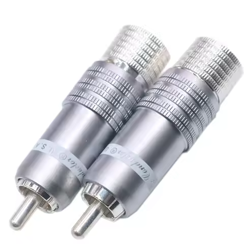 Hi-End 4pcs silver plated hifi RCA plugs Audio Ailfiler CD DVD Player Speaker RCA Interconnector cab