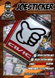 STICKER PINTU UNTUK HONDA CIVIC SAIZ 12X15 INCI RM30 1 PCS
