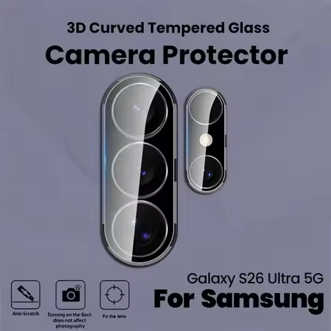 3-1Pcs Black 3D Tempered Glass Curved Camera Protector For Samsung Galaxy S26 Ultra S 26 Plus S26+ S
