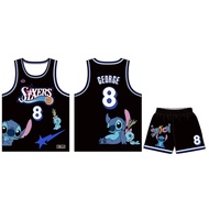 Customized 76ers George Jersey Stitch Cartoon Basketball Uniform Suit Game Uniform
