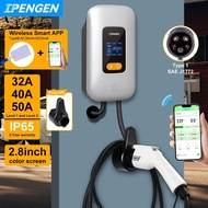 IPENGEN EV Charger Type1 32A 40A 50A EVSE Wallbox APP Function 7.6KW 9.6KW 12KW Charging Station For