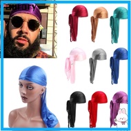 AURORY Silk Durag Pre-Tied Elastic Fashion Headwrap Men Women Pirate Hat