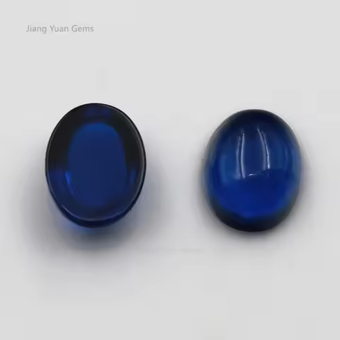 Size 5x7mm~10x12mm 113# Oval Shape Cabochon Blue Stone Synthetic Spinel For Jewelry Making