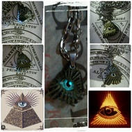 Kalung Pria Wanita Liontin Batu Akik Original Etnik ILLuminati Ghotik Vintage Choker Punk Rocker Bik