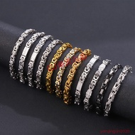 Stainless Steel Emperor Chain Bracelet Cross-Border Flat Chain Handmade Chain Byzantine Chain Men's 